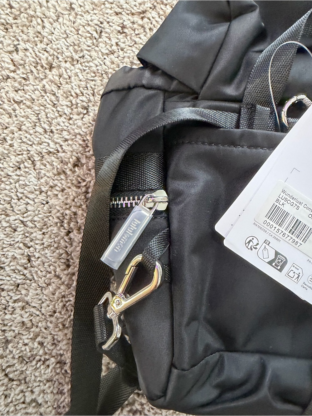 Lululemon Wunderlust Convertible Backpack Mini Black 3L Crossbody Bag NWT - Picture 7 of 7